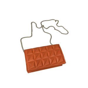 Casual Chain Shoulder Bag Flap Closure Elegant Crossbody Square Bag :P